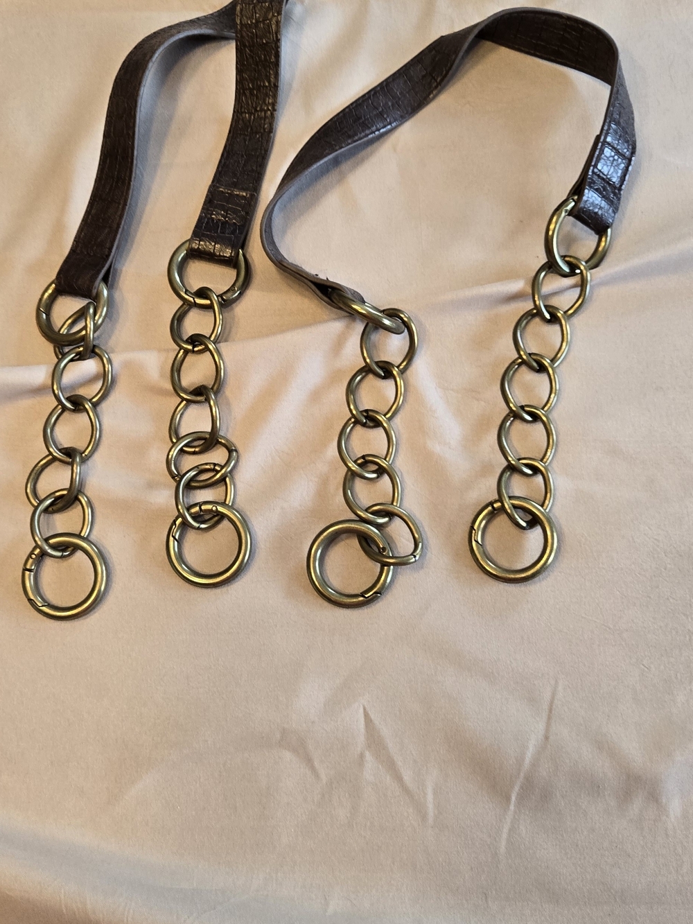 Miche Croc Leather Handles With Chains (Brown) (EUC)